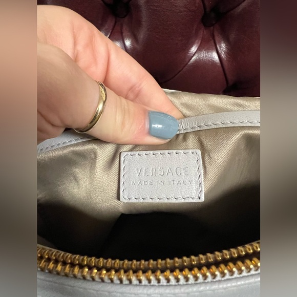 Versace Purple Micro Vanitas Flap Shoulder Bag with Chain - Picture 11 of 16